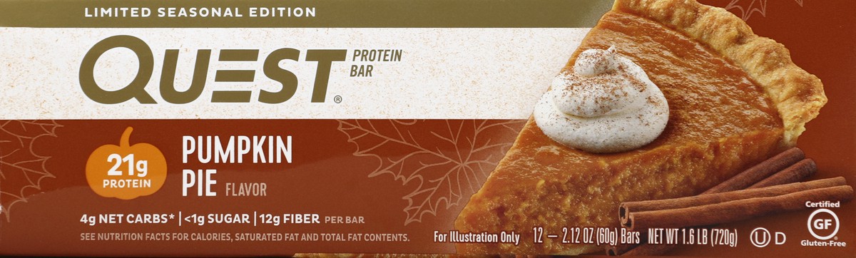 slide 4 of 5, Quest Protein Bar, Pumpkin Pie Flavor, 12 ct