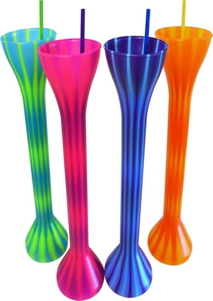 slide 1 of 1, Funtime - Yard Bottle W.Straw Plastic Luau Colors, 26 oz