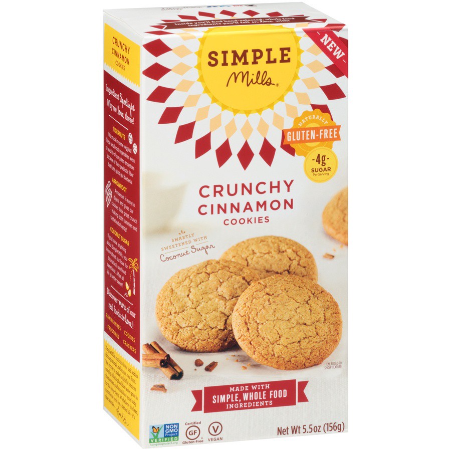 slide 4 of 8, Simple Mills Gluten Free Crunchy Cinnamon Cookies, 5.5 oz