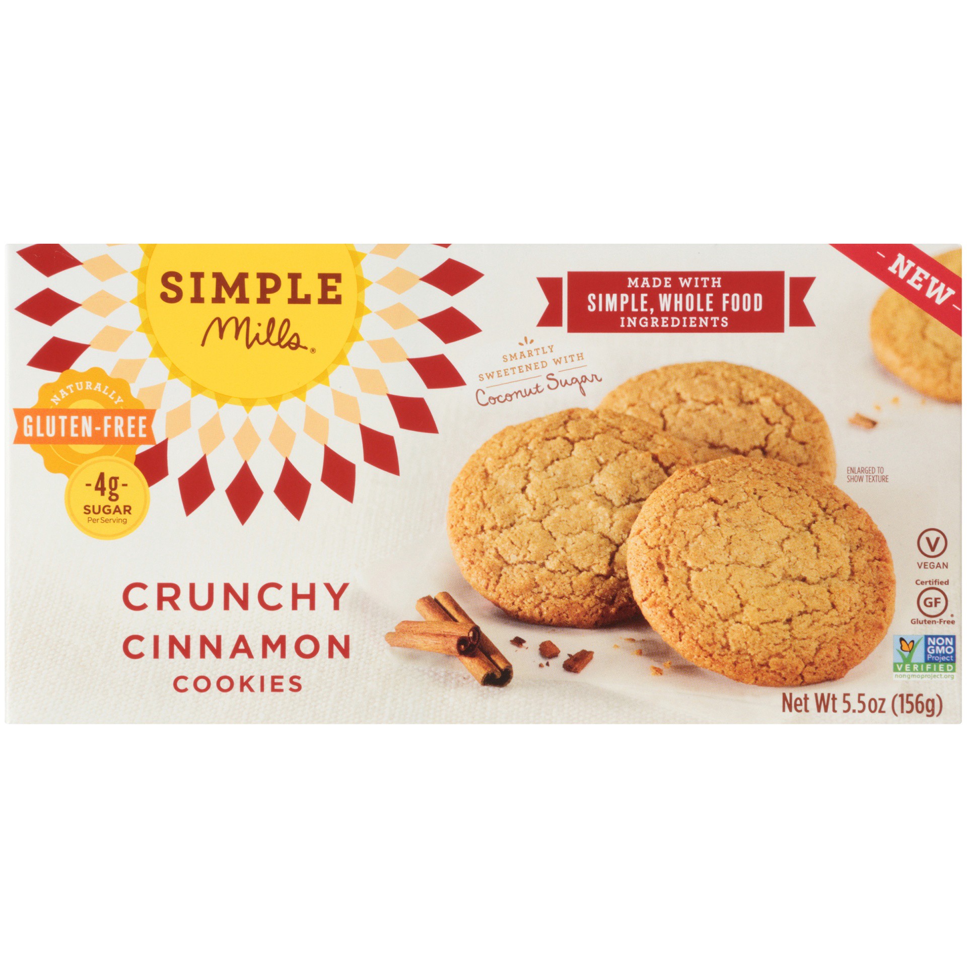 slide 2 of 8, Simple Mills Gluten Free Crunchy Cinnamon Cookies, 5.5 oz