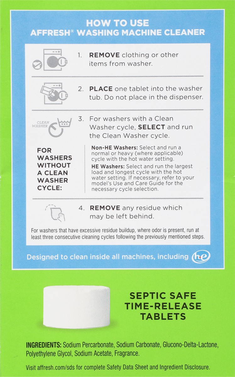 slide 11 of 13, Affresh Washing Machine Cleaner 3 Tablets, 3 ct