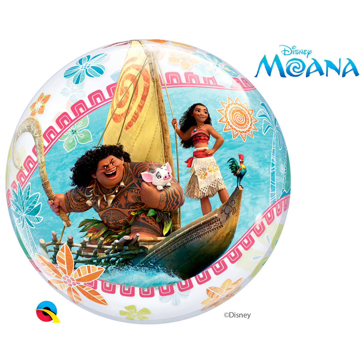 slide 2 of 2, Disney Moana Bubble balloon, 22 in