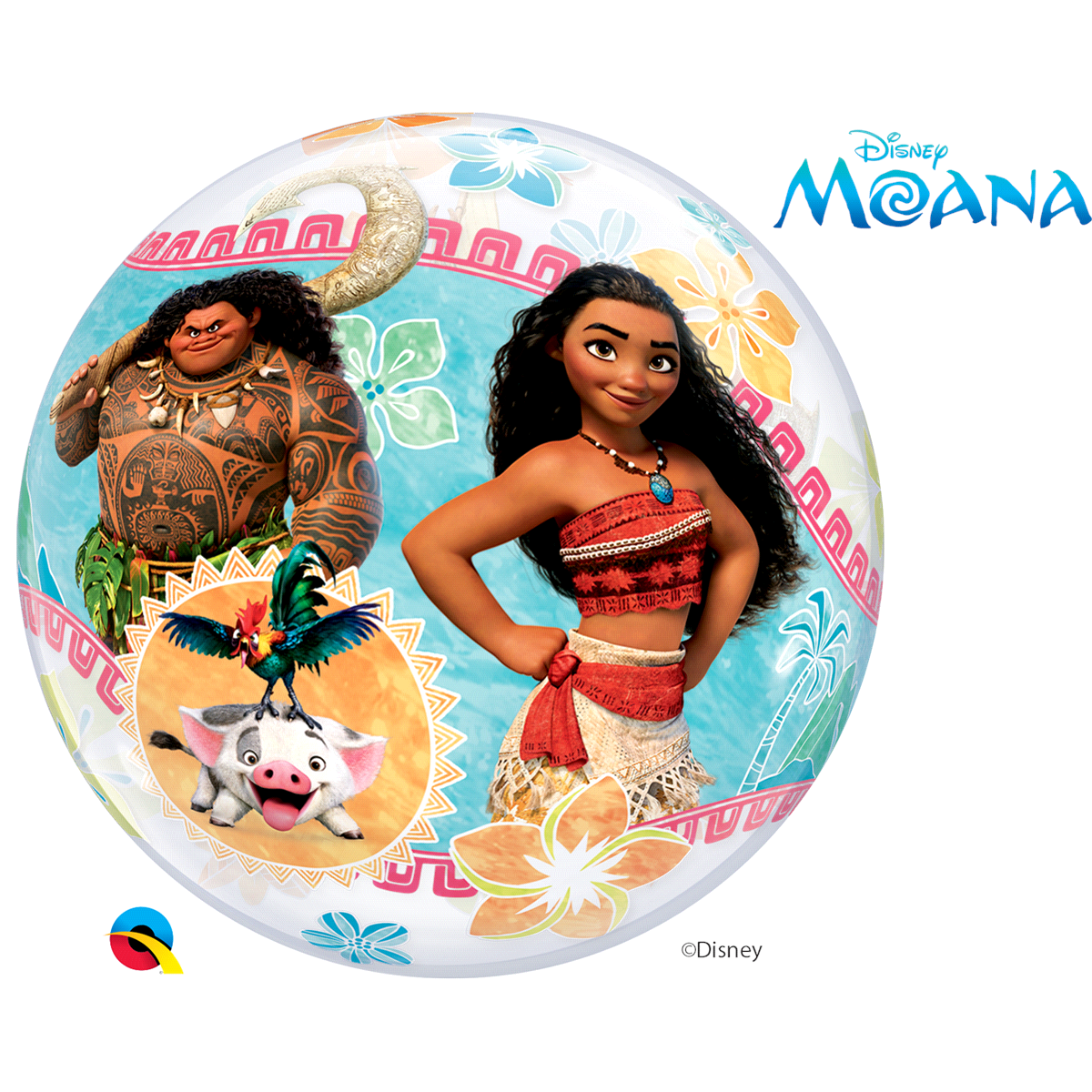 slide 1 of 2, Disney Moana Bubble balloon, 22 in