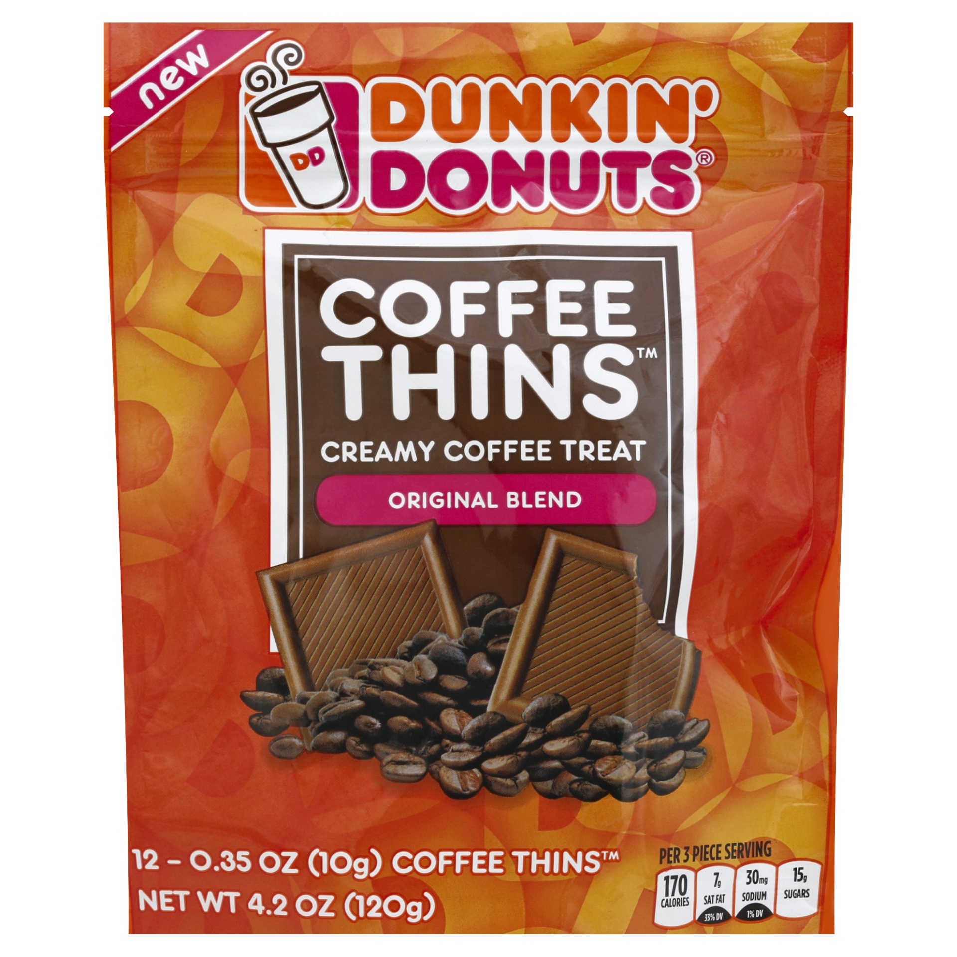 slide 1 of 1, Dunkin' Coffee Thins Original, 4.2 oz