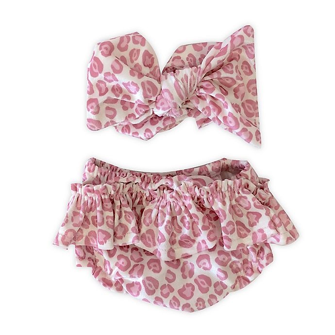 slide 1 of 1, Toby Fairy Newborn Leopard Ruffle Diaper Covers - Light Pink, 2 ct