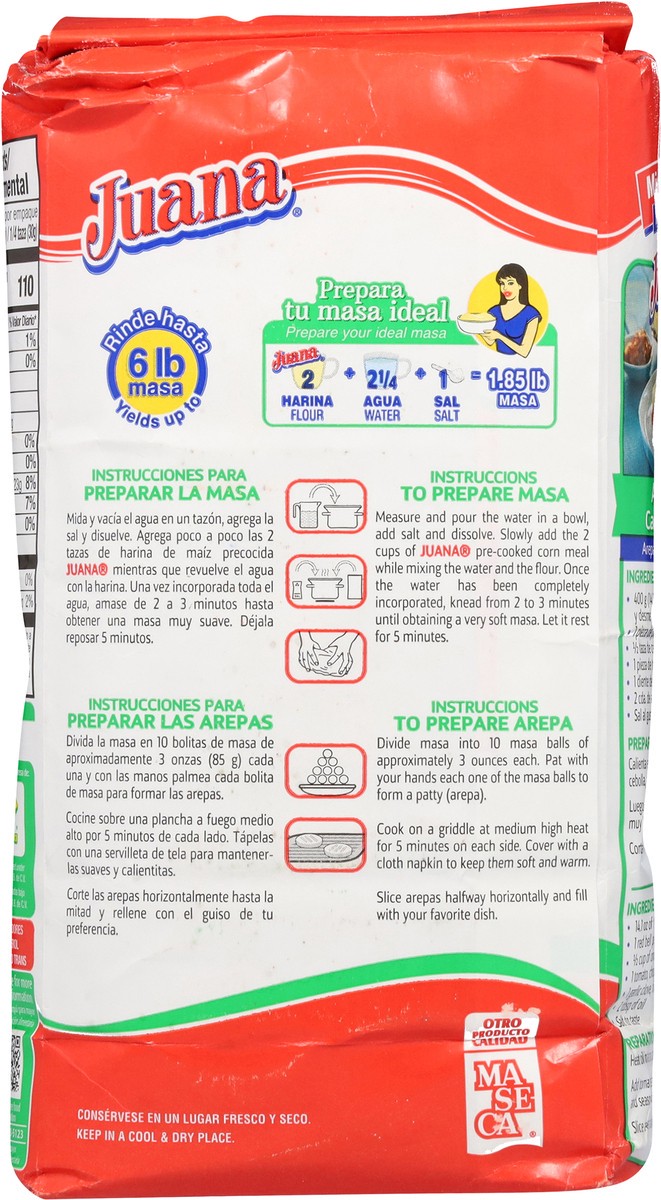 slide 10 of 14, Juana Pre-Cooked White Corn Meal for Arepas 2.2 Lb., 35.2 oz