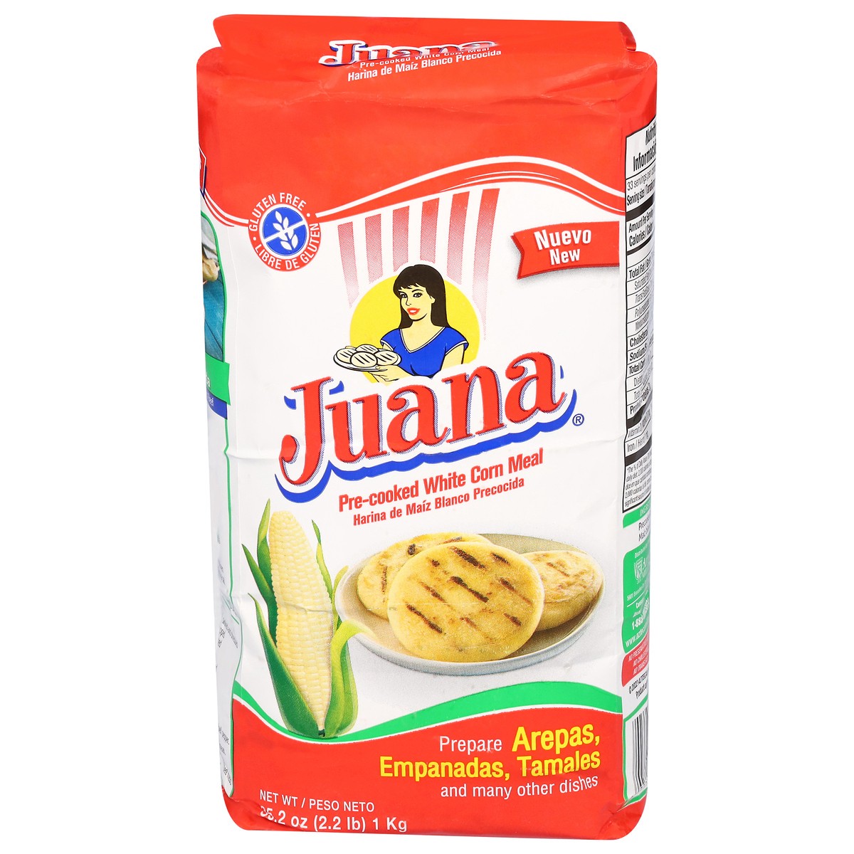 slide 8 of 14, Juana Pre-Cooked White Corn Meal for Arepas 2.2 Lb., 35.2 oz