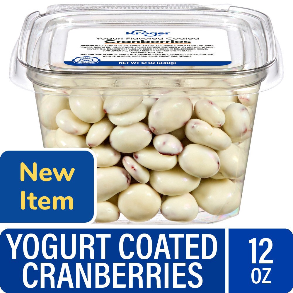 slide 1 of 1, Kroger® Yogurt Coated Cranberries, 12 oz, 12 oz