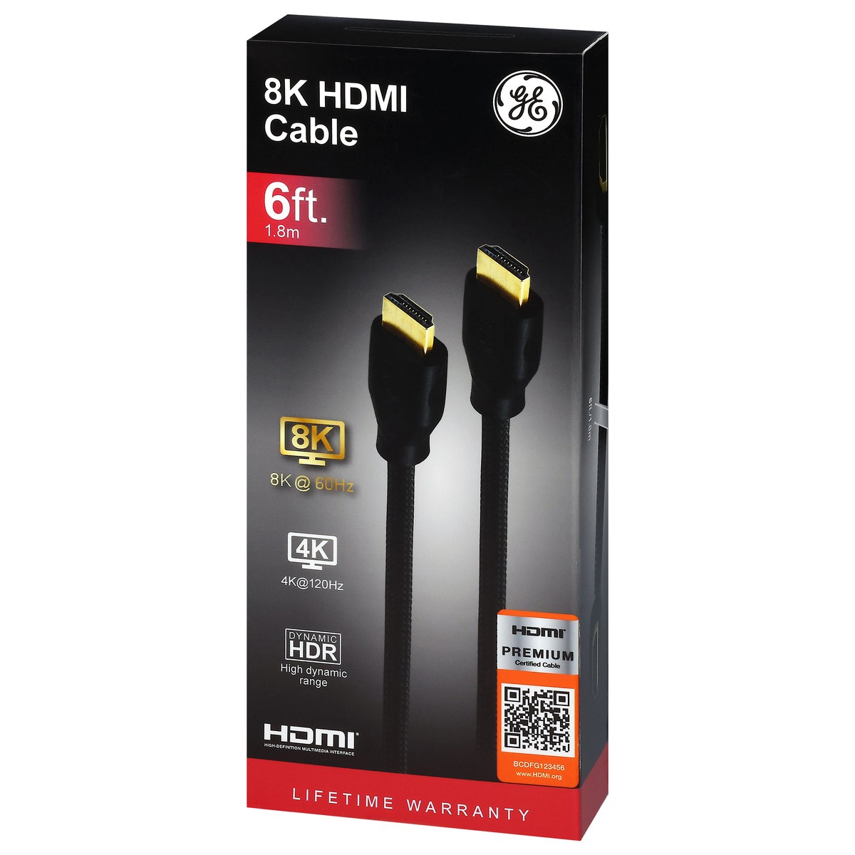 slide 2 of 4, GE 8K HDMI 6 Ft Cable 1 Each, 1 ct