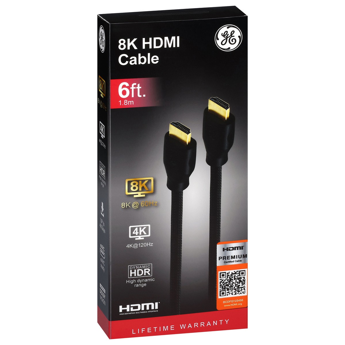 slide 3 of 4, GE 8K HDMI 6 Ft Cable 1 Each, 1 ct