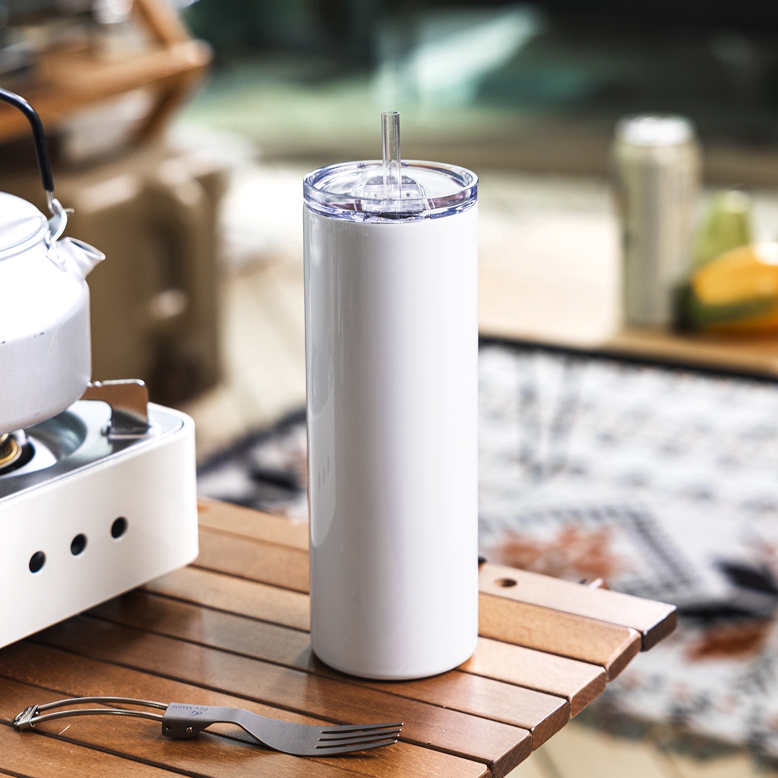 slide 5 of 6, 18.5oz. Skinny Sublimation Tumbler With Straw By Make Market, 18.5 oz