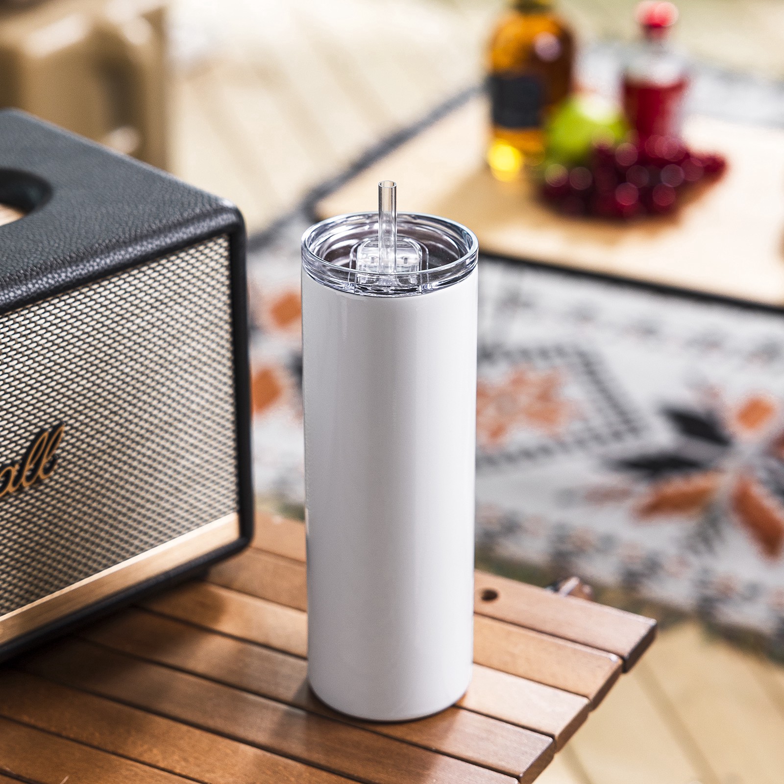 slide 2 of 6, 18.5oz. Skinny Sublimation Tumbler With Straw By Make Market, 18.5 oz