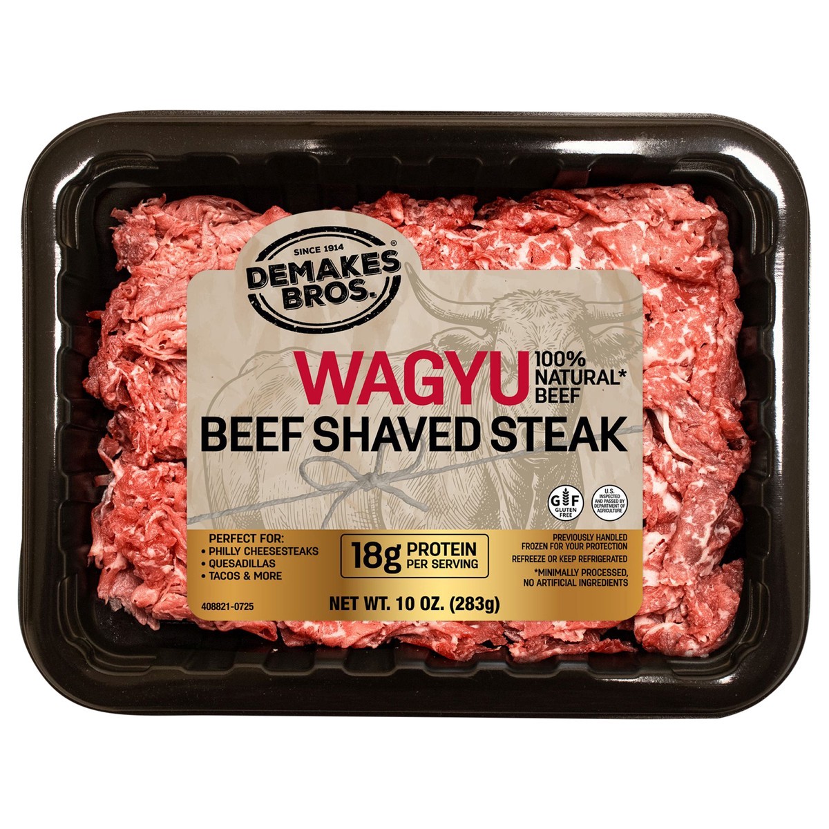 slide 1 of 10, Demakes Bros. Wagyu Beef Shaved Steak, 10 oz Frozen, 10 oz