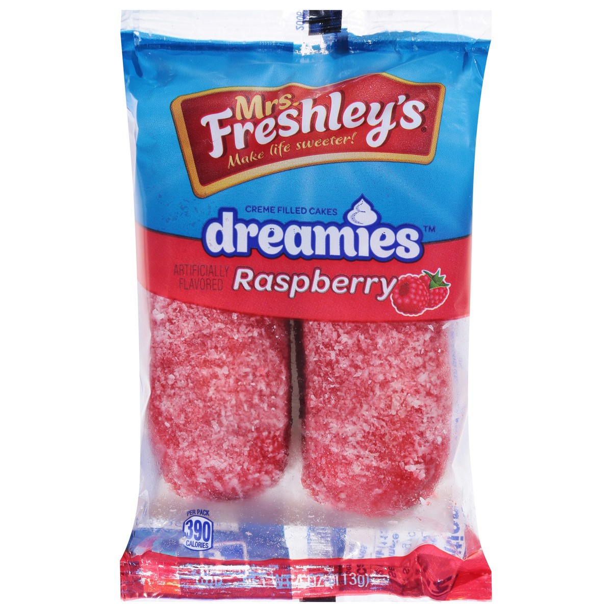 slide 1 of 14, Mrs. Freshley's Dreamies Raspberry Creme Filled Cakes 4 oz, 4 oz