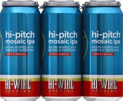 Hi Wire Brewing Hi-Pitch Mosaic IPA Beer 6 ea