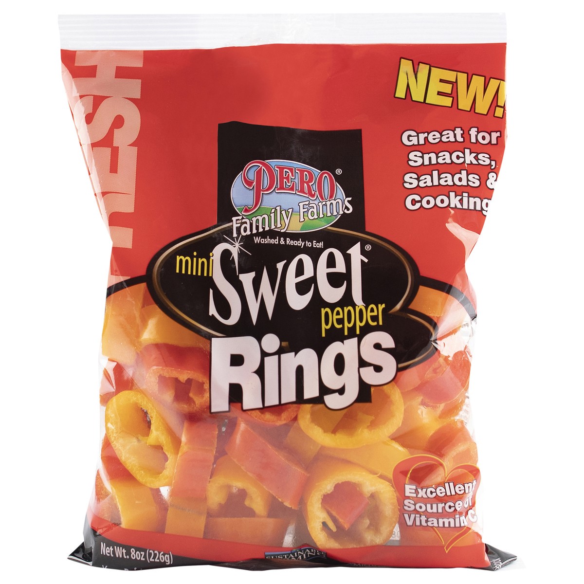 slide 1 of 9, Pero Family Farms Sweet Mini Pepper Rings 8 oz, 8 oz