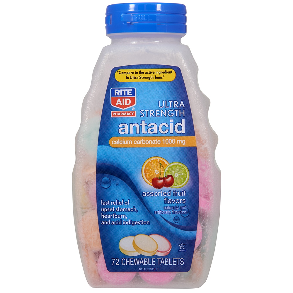 slide 1 of 2, Rite Aid Ultra Strength Antacid, Assorted Fruit Flavors, 72 ct