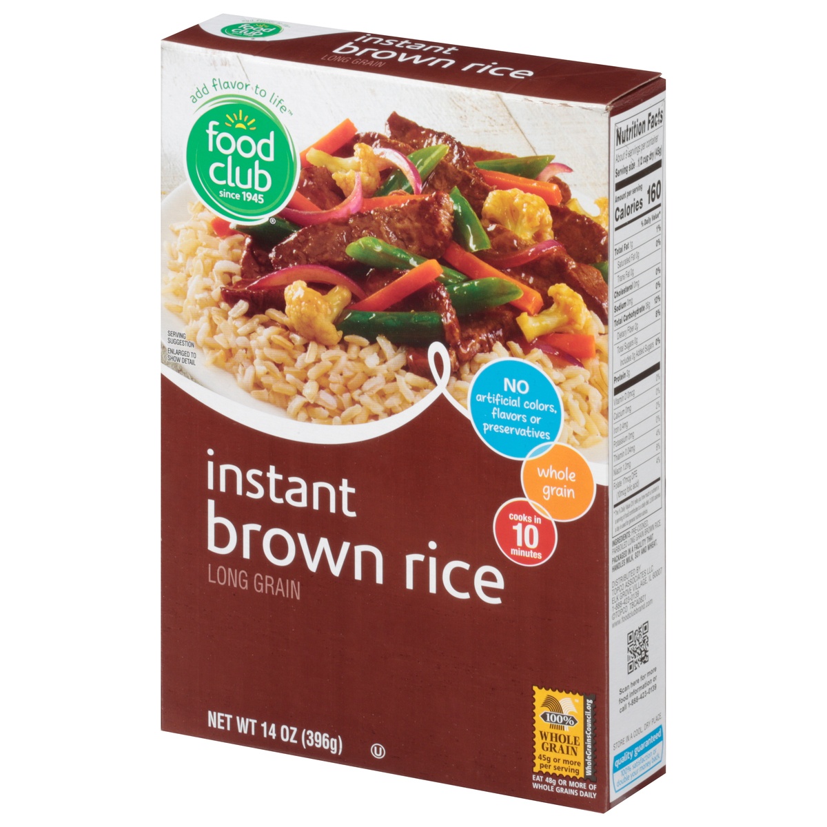 slide 3 of 11, Food Club Natural Whole Grain Instant Brown Rice, 14 oz