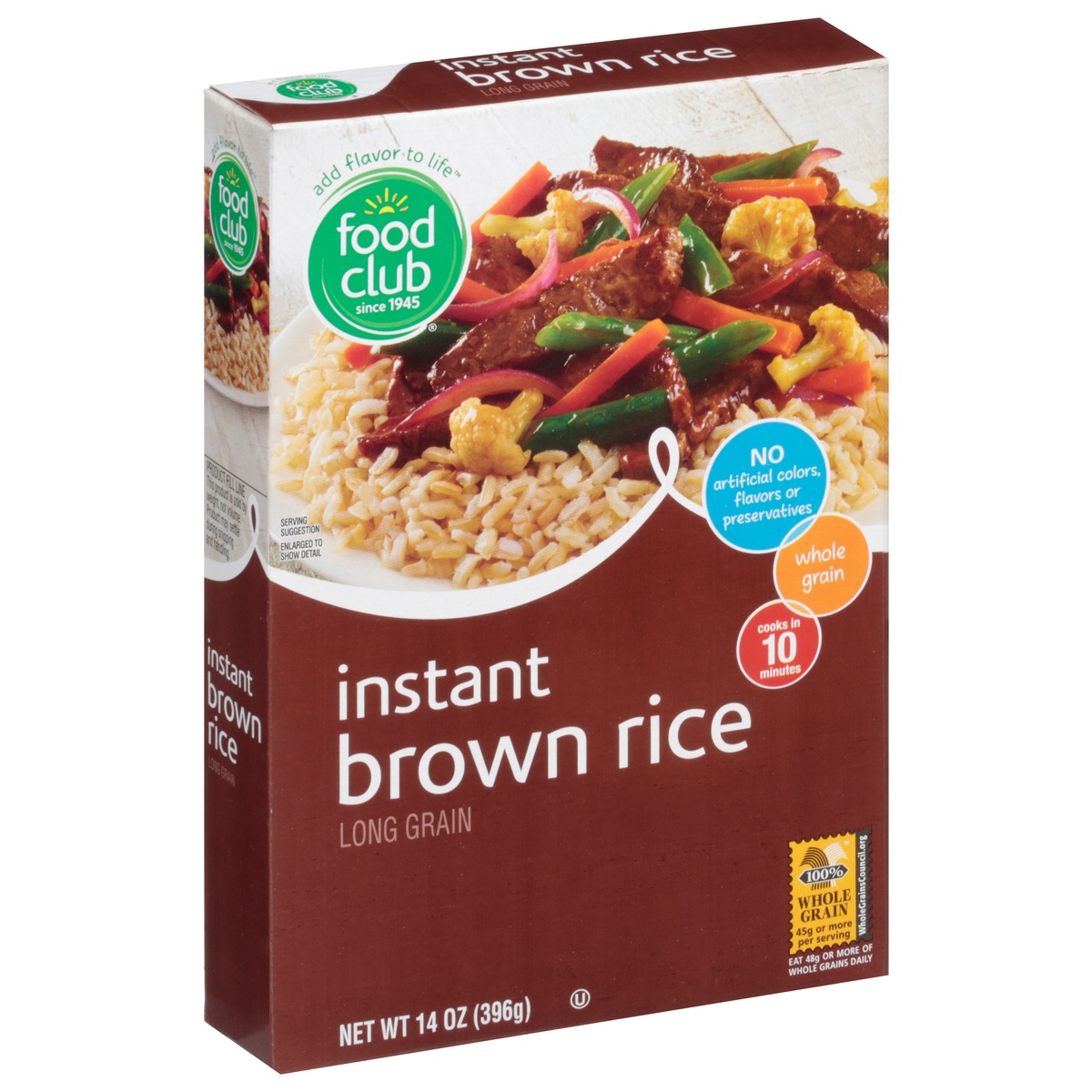 slide 11 of 11, Food Club Natural Whole Grain Instant Brown Rice, 14 oz