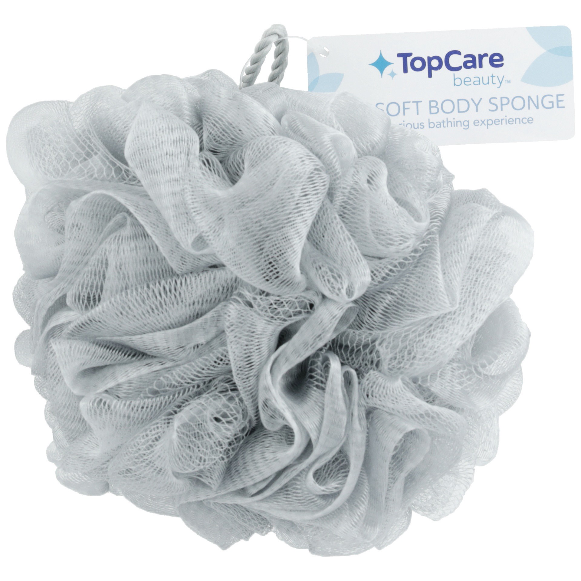 slide 1 of 6, TopCare Grey Net Body Sponge, 1 ct