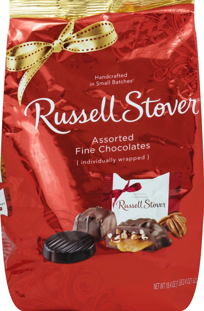 slide 1 of 7, RUSSELL STOVER Christmas Assorted Milk & Dark Chocolate Gift Bag, 18.4 oz. (˜ 34 pieces), 18.4 oz
