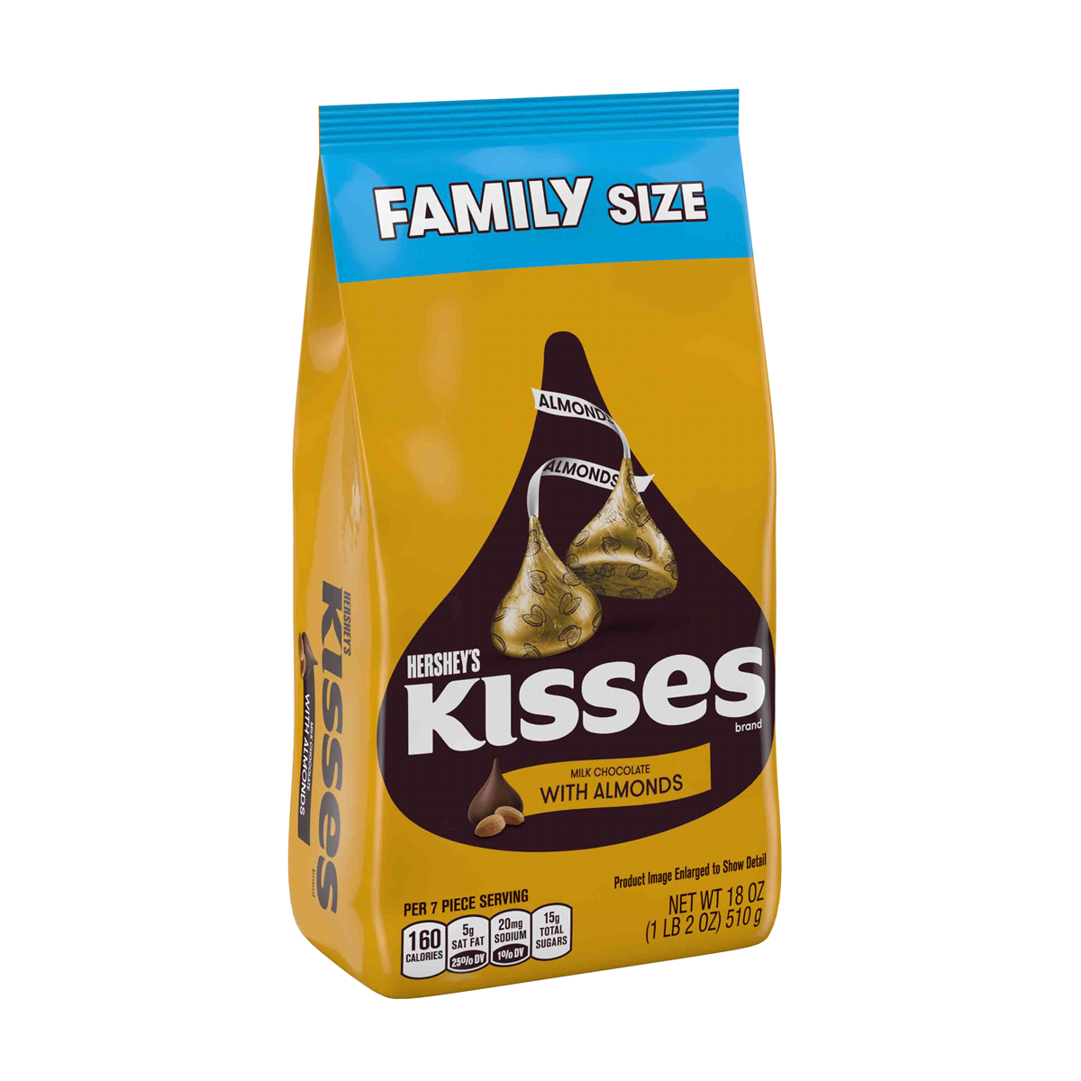 slide 8 of 8, Hershey's Kisses Milk Chocolate with Almonds Family Bag, 18 oz