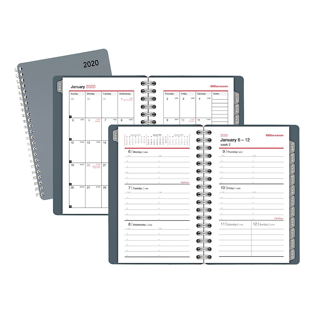 slide 1 of 1, Office Depot Pocket Weekly/Monthly Appointment Book, 4'' X 6'', Silver, January To December 2020, Od710430, 1 ct