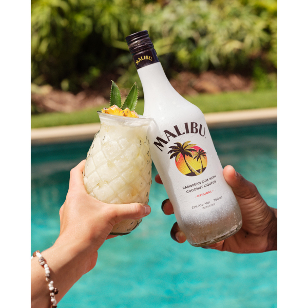 slide 13 of 13, Malibu Flavored Caribbean Rum with Coconut Liqueur 750mL Bottle PET Traveler 42 Proof, 750 ml