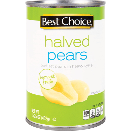 slide 1 of 1, Best Choice Pear Halves In Heavy Syrup, 15.25 oz