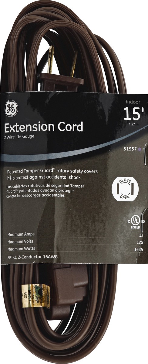 slide 2 of 2, Ge15' Extension Cord Brown, 15 ft