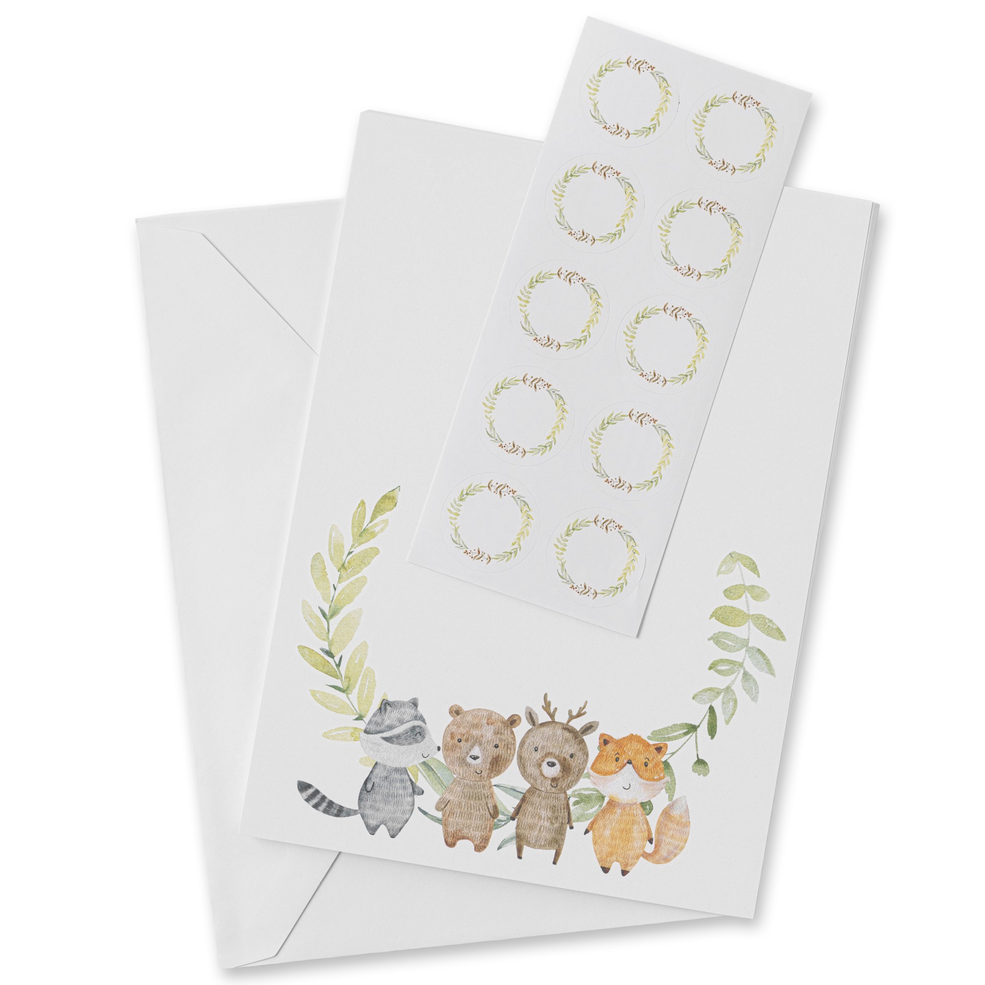 slide 3 of 5, Woodland Animals Flat Cards & Envelopes By Recollections, 5" X 7", 5 in x 7 in