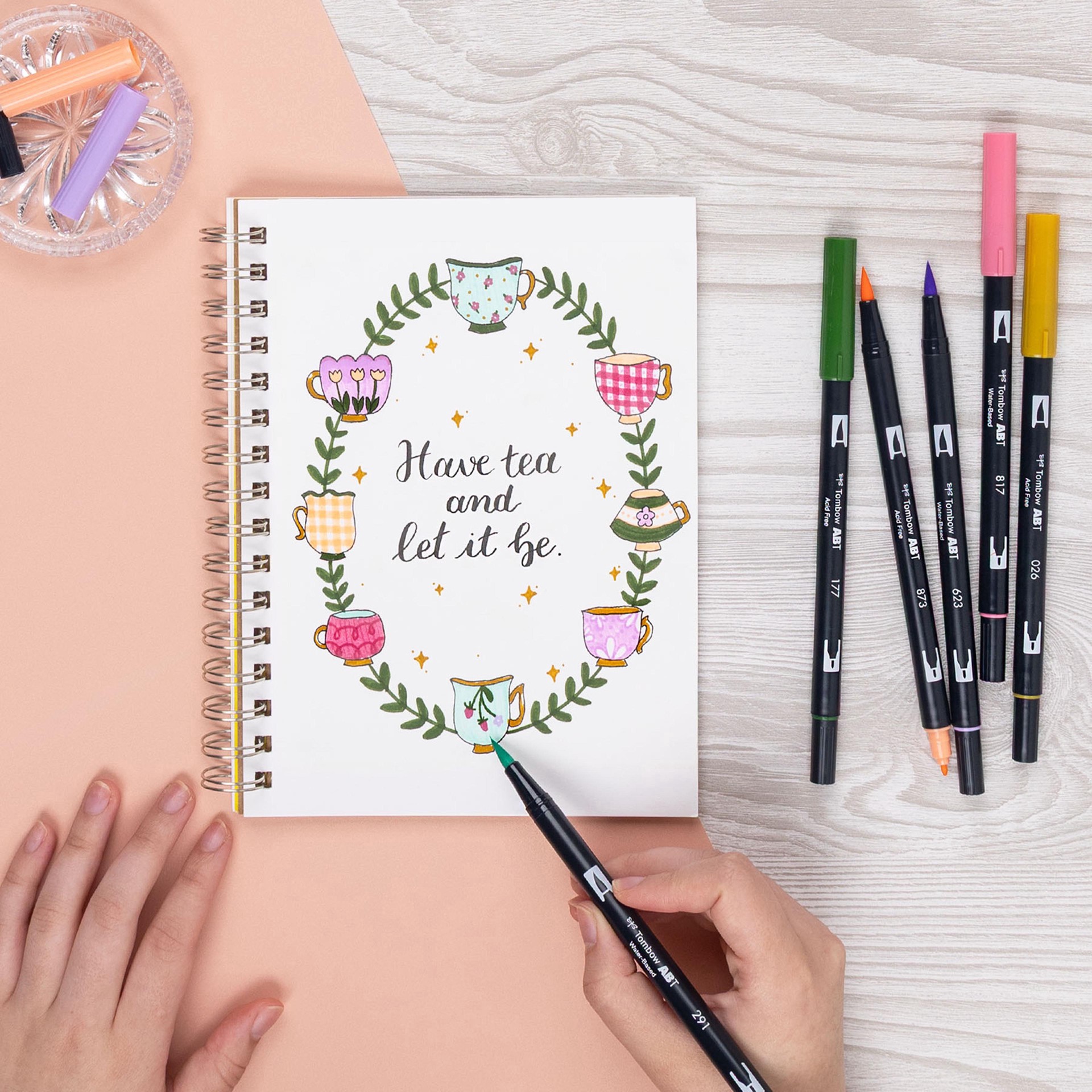 slide 11 of 11, Tombow Teatime Dual Brush Pen Set, 6 ct