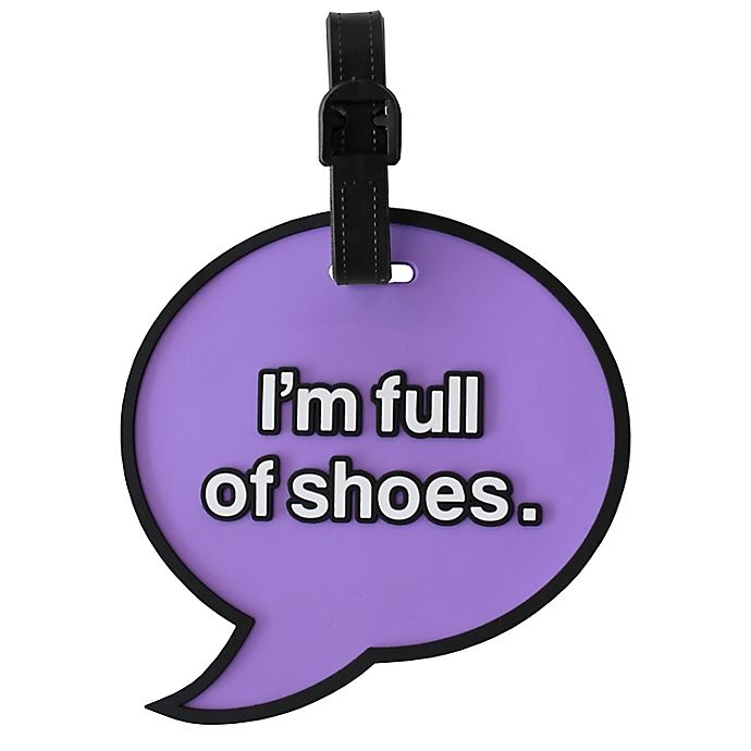 slide 1 of 3, MYTAGALONGS Shoes Luggage Tag - Purple, 1 ct