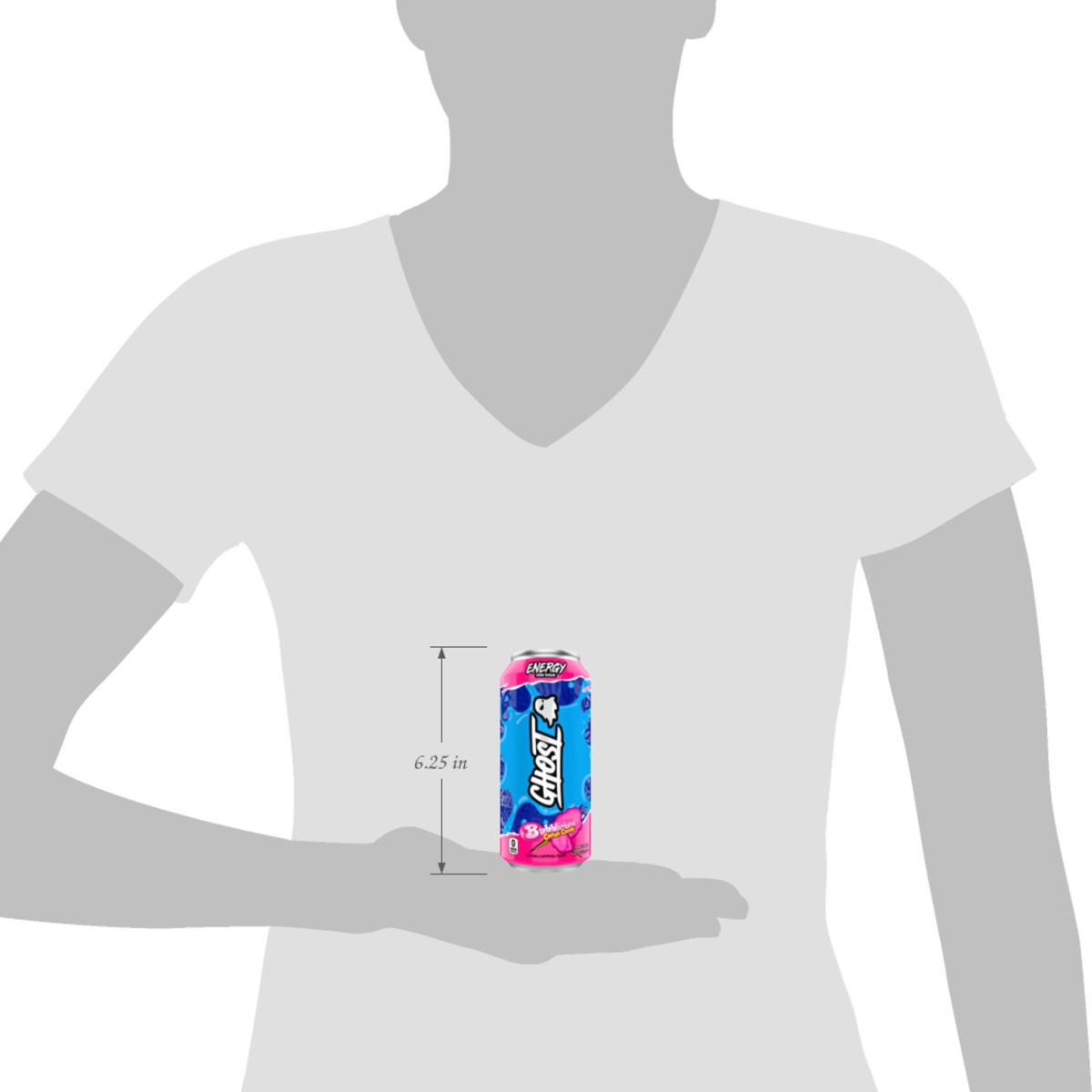slide 3 of 10, Ghost Zero Sugar Bubblicious Cotton Candy Energy Drink 16 fl oz, 16 fl oz
