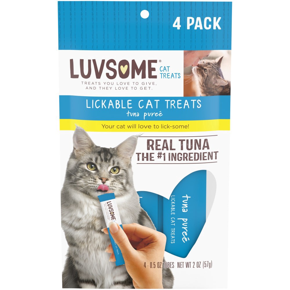 slide 3 of 3, Luvsome Tuna Puree Lickable Cat Treats, 4 ct; 0.5 oz