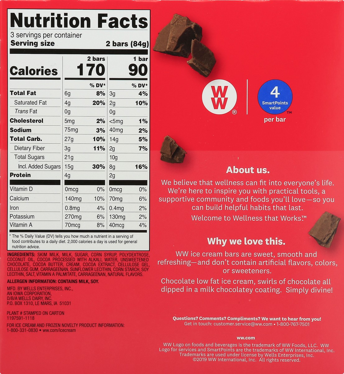 slide 8 of 13, WW Weight Watchers Divine Triple Chocolate Ice Cream Bars, 13.5 fl oz