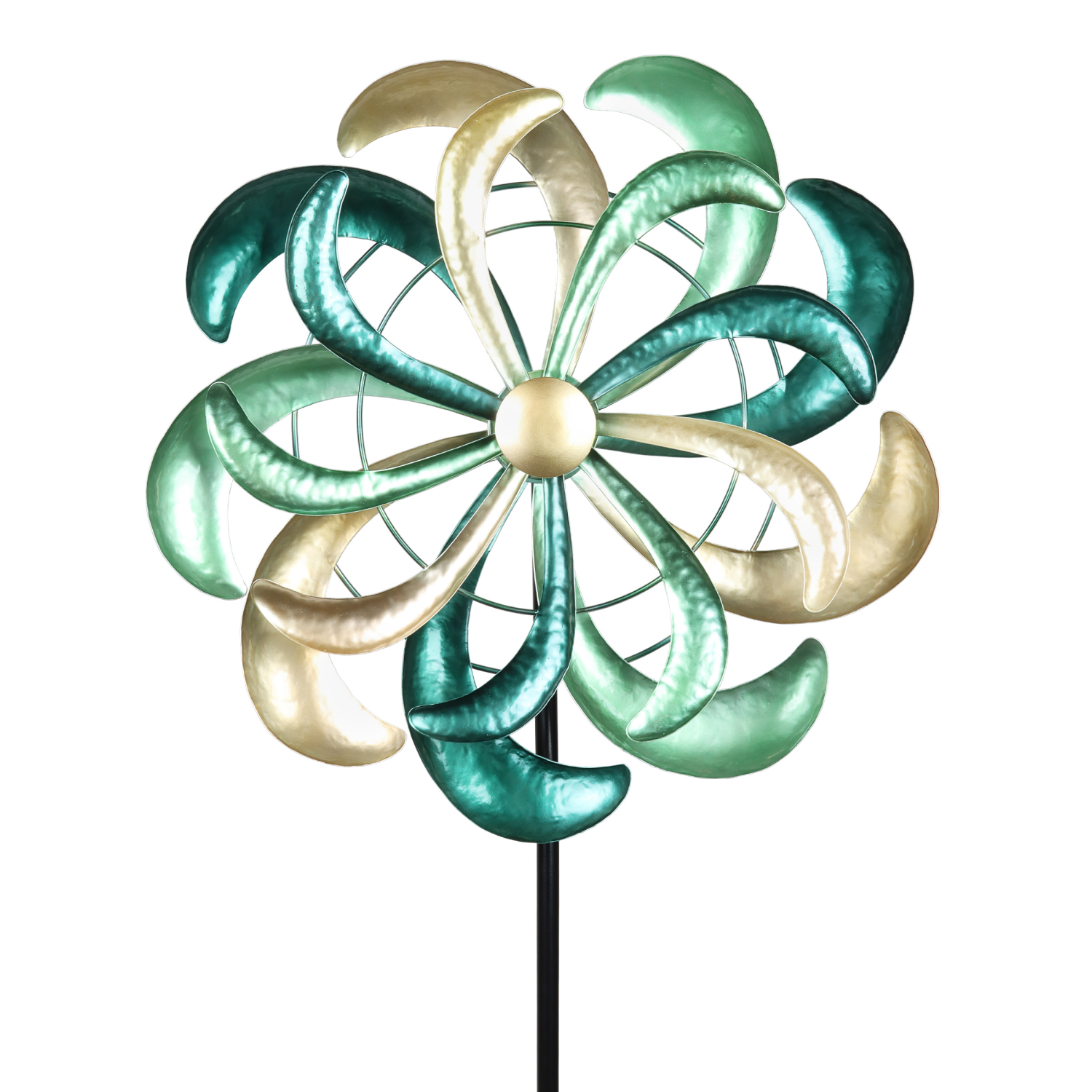 slide 1 of 2, Colorful Blue Tones Pinwheel Garden Stake, 70 inh