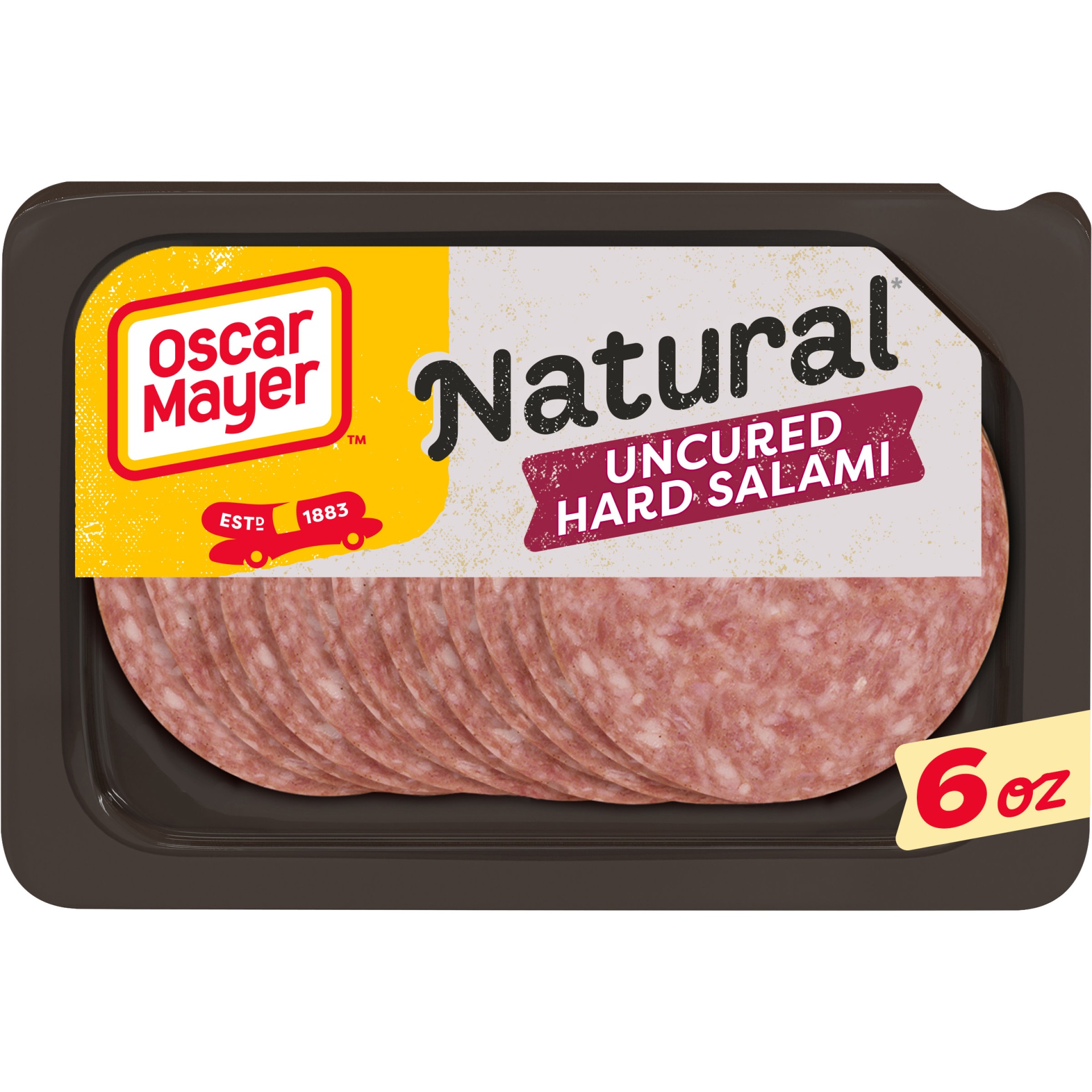 slide 1 of 2, Oscar Mayer Natural Uncured Hard Salami Sliced Lunch Meat Tray, 6 oz