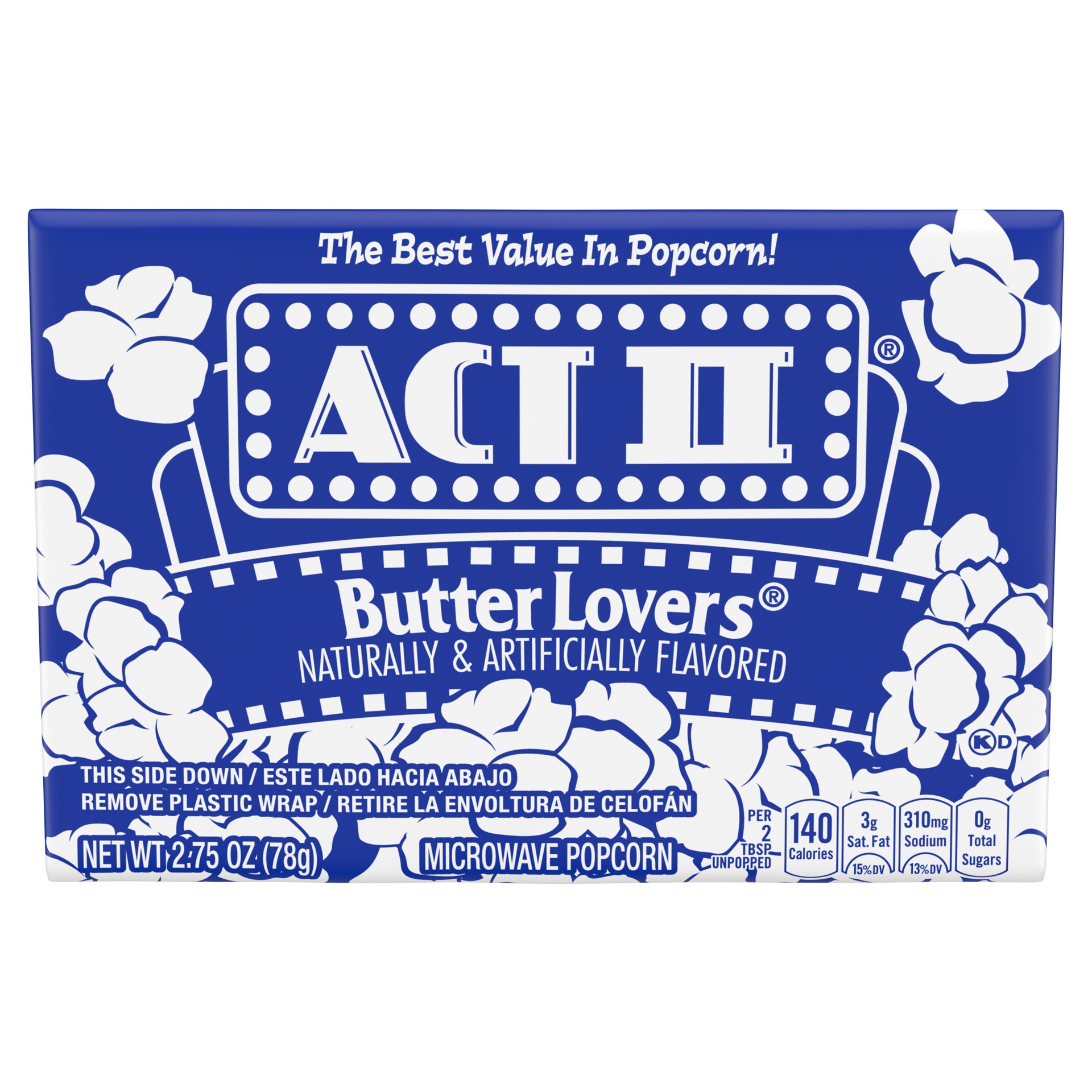 slide 1 of 11, ACT II Butter Lovers Microwave Popcorn 2.75 oz, 2.75 oz