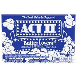 Act II Butter Lovers Microwave Popcorn, 2.75 oz. Bags