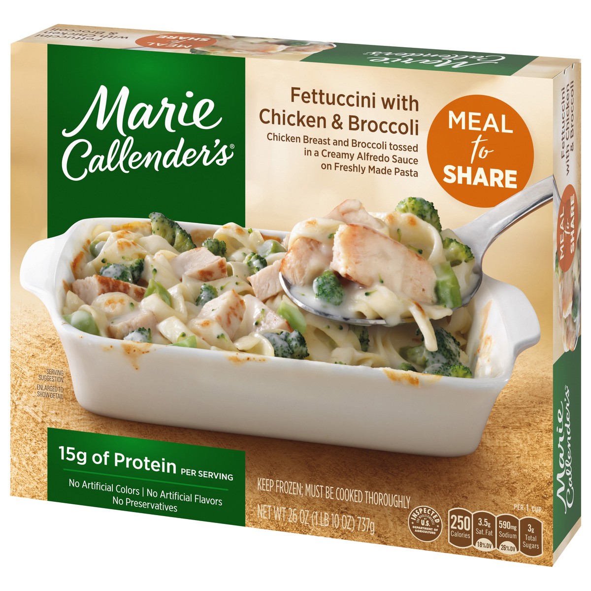 slide 9 of 13, Marie Callender's Fettuccini with Chicken & Broccoli 26 oz, 26 oz