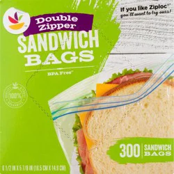 Giant Double Zipper Sandwich Bags