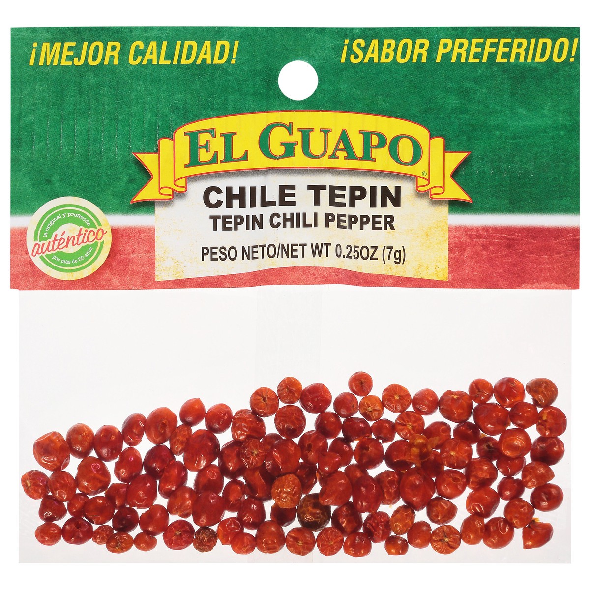 slide 1 of 9, El Guapo Whole Tepin Chili Peppers, 0.25 oz, 0.25 oz