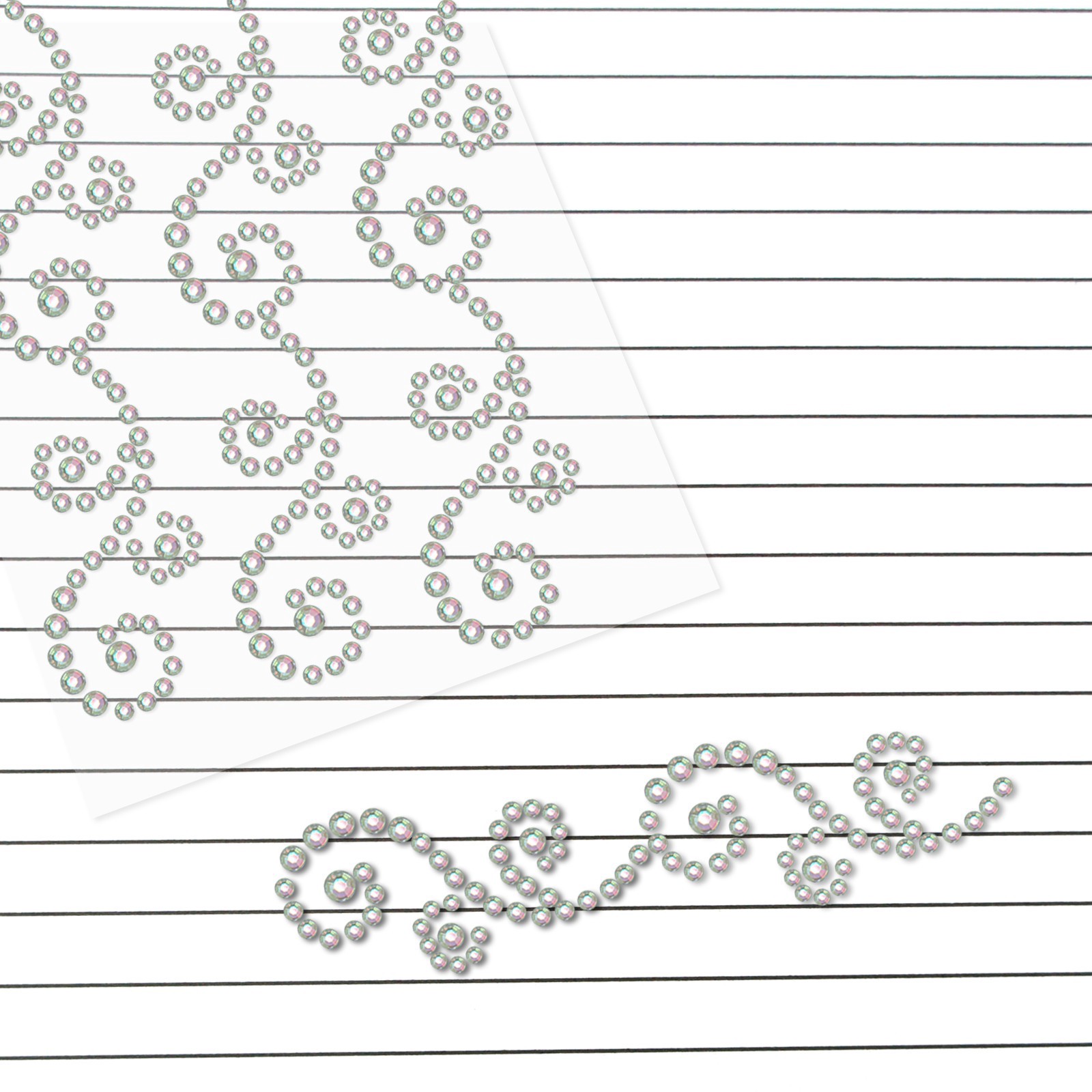 slide 2 of 3, Clear Iridescent Flourishes Bling Stickers By Recollections, 3.8 in x 7.5 in