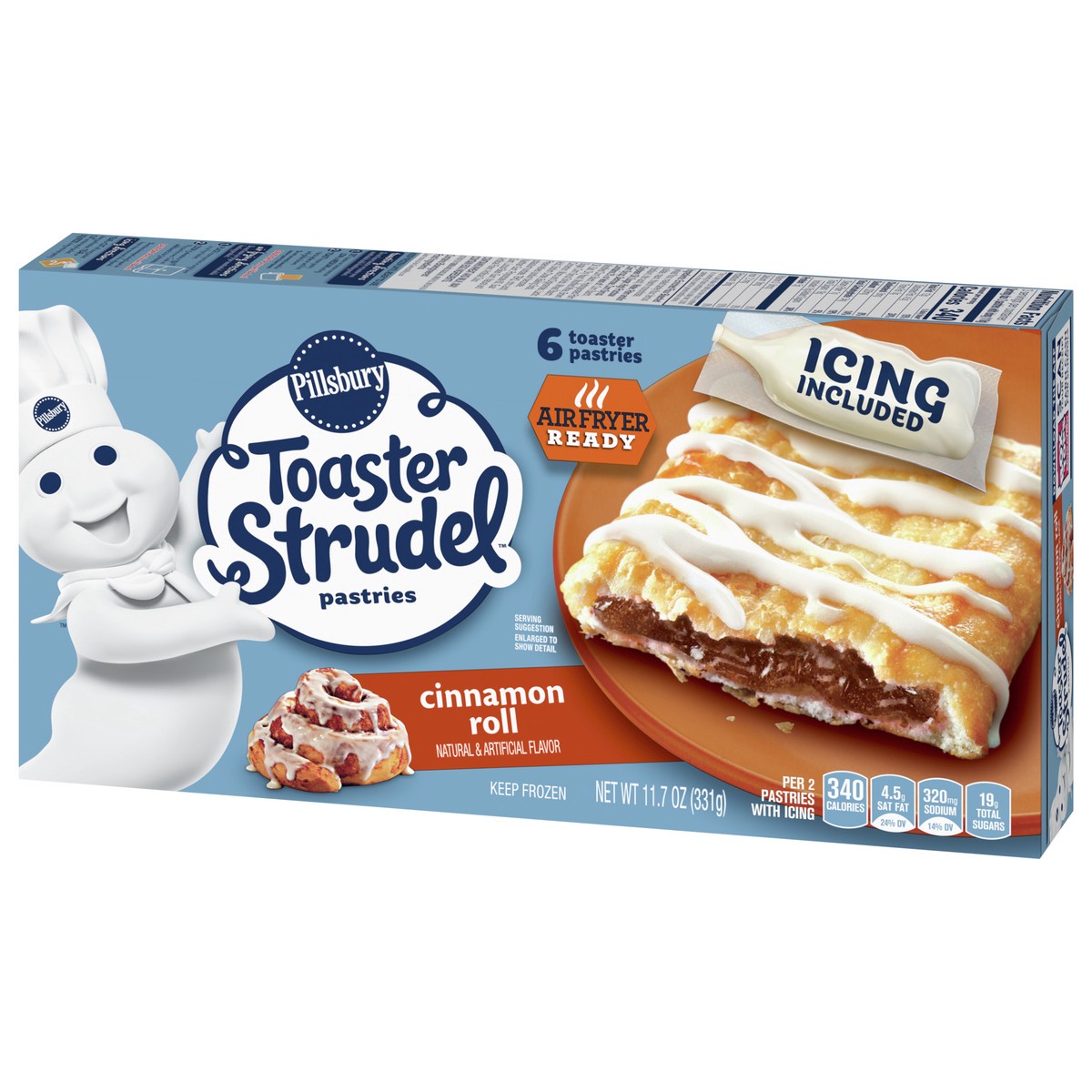 slide 8 of 11, Toaster Strudel Pastries, Cinnamon Roll, 6 ct, 11.7 oz, 6 ct