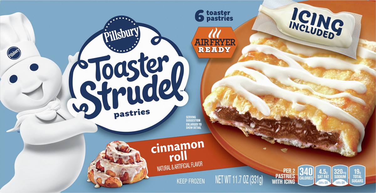 slide 2 of 11, Toaster Strudel Pastries, Cinnamon Roll, 6 ct, 11.7 oz, 6 ct