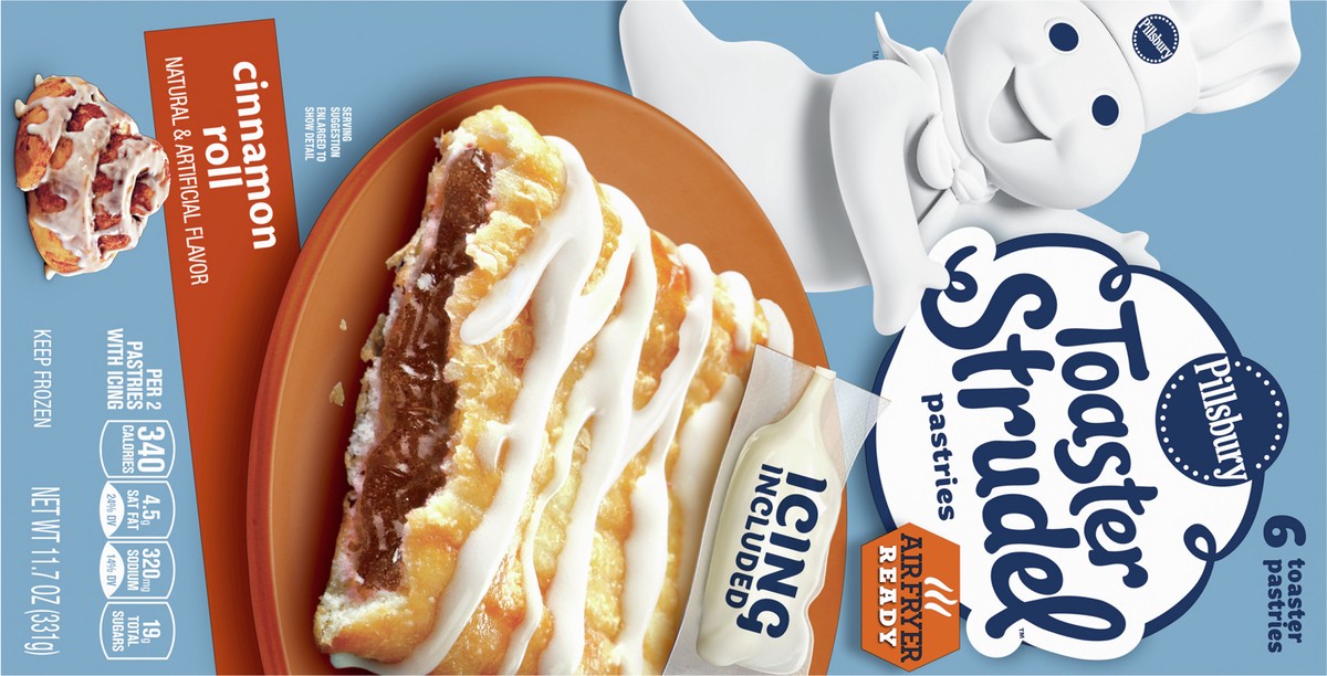 slide 7 of 11, Toaster Strudel Pastries, Cinnamon Roll, 6 ct, 11.7 oz, 6 ct