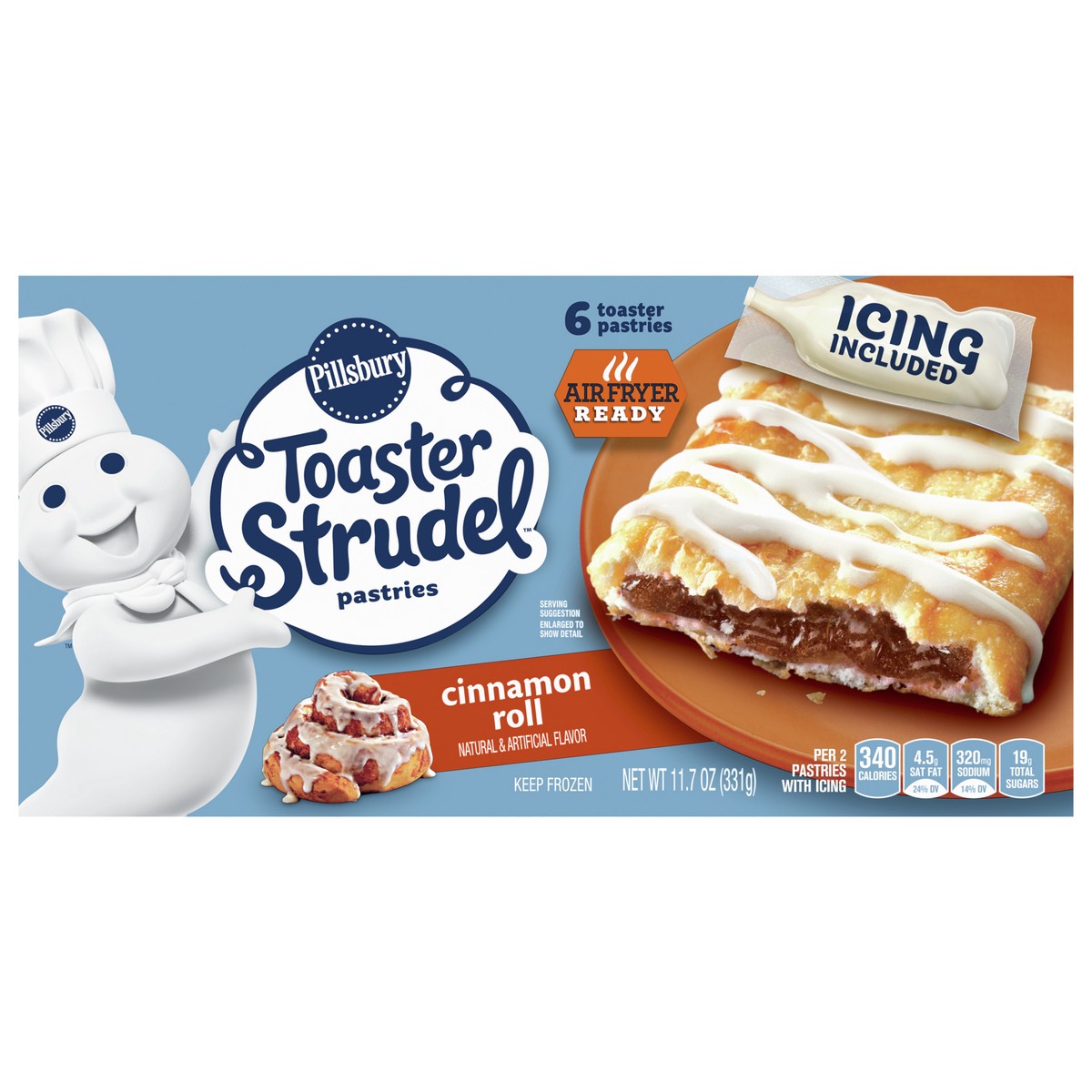 slide 4 of 11, Toaster Strudel Pastries, Cinnamon Roll, 6 ct, 11.7 oz, 6 ct