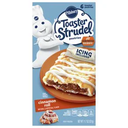 Toaster Strudel Frozen Pastries, Cinnamon Roll, 6 Ct, 11.7 oz