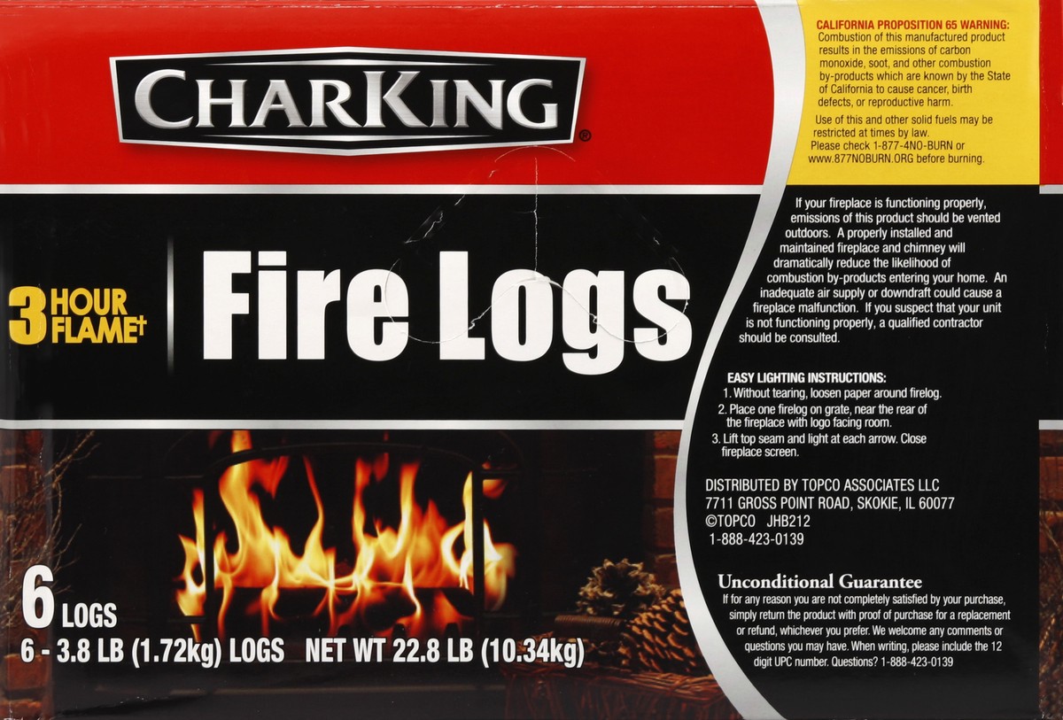 slide 6 of 6, CharKing Fire Logs, 6 ct